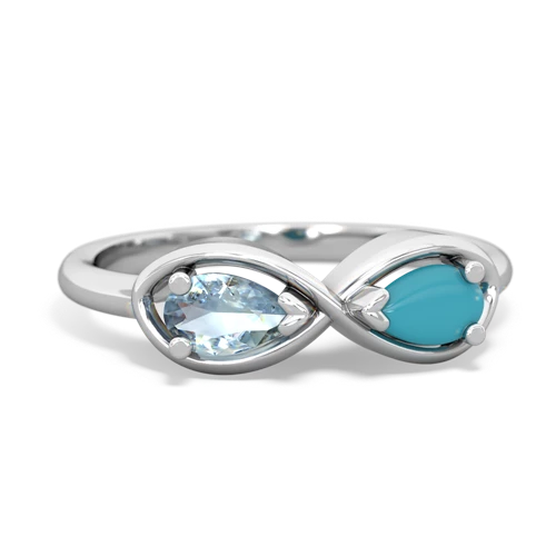 aquamarine-turquoise infinity ring