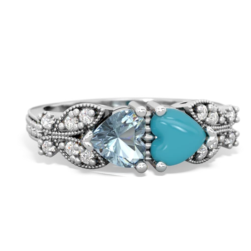 aquamarine-turquoise keepsake butterfly ring