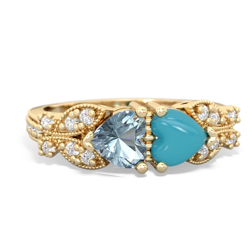 aquamarine-turquoise keepsake butterfly ring