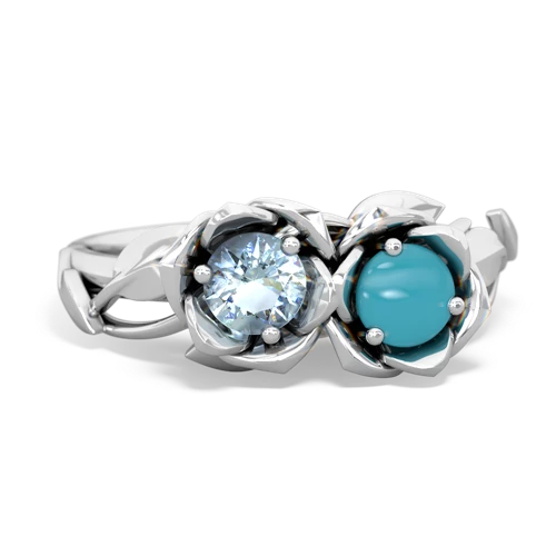 aquamarine-turquoise roses ring