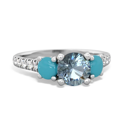 aquamarine-turquoise trellis pave ring
