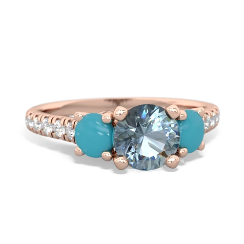 aquamarine-turquoise trellis pave ring