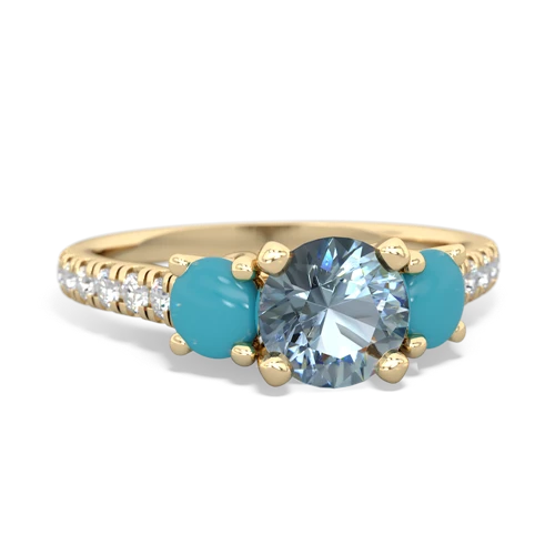aquamarine-turquoise trellis pave ring