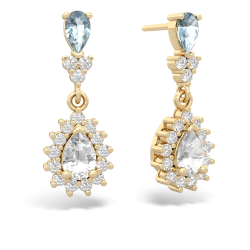 aquamarine-white topaz dangle earrings