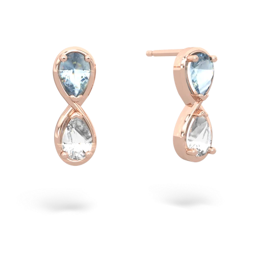 aquamarine-white topaz infinity earrings