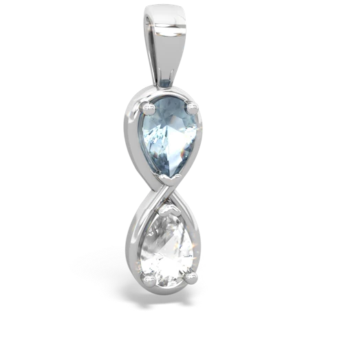 aquamarine-white topaz infinity pendant