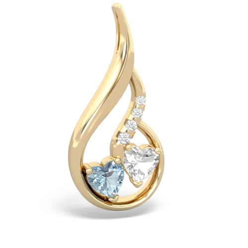 aquamarine-white topaz keepsake swirl pendant