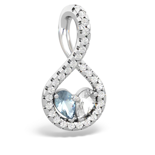 aquamarine-white topaz pave twist pendant
