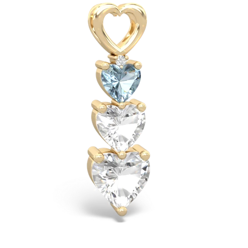Aquamarine Genuine Aquamarine with Genuine White Topaz and Lab Created Pink Sapphire Past Present Future pendant Pendant