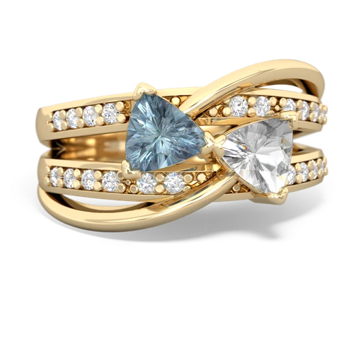 Aquamarine Genuine Aquamarine with Genuine White Topaz Bowtie ring Ring