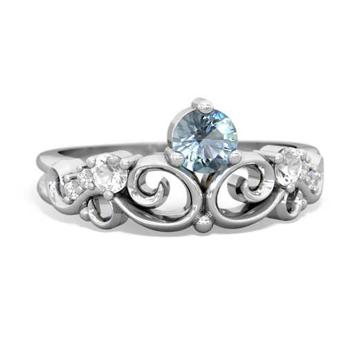 aquamarine-white topaz crown keepsake ring