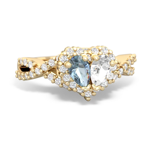 aquamarine-white topaz engagement ring