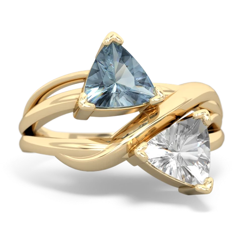 aquamarine-white topaz filligree ring
