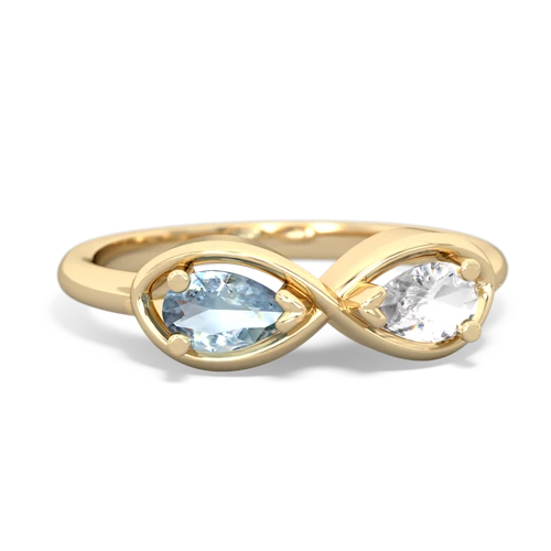Aquamarine Genuine Aquamarine with Genuine White Topaz Infinity ring Ring