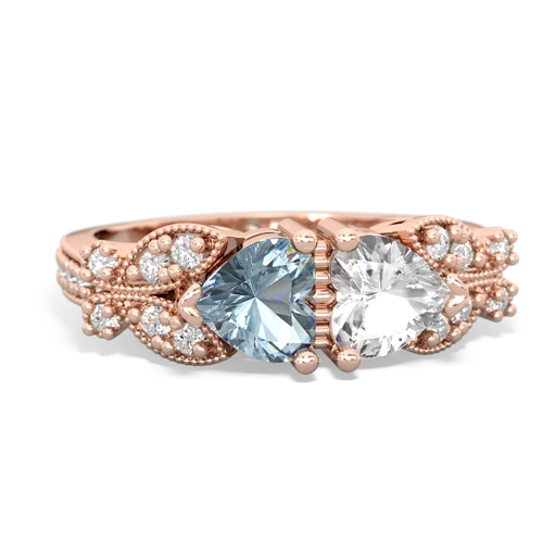 aquamarine-white topaz keepsake butterfly ring