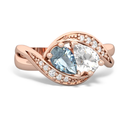 aquamarine-white topaz keepsake curls ring