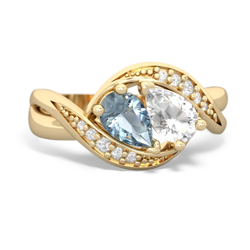 aquamarine-white topaz keepsake curls ring