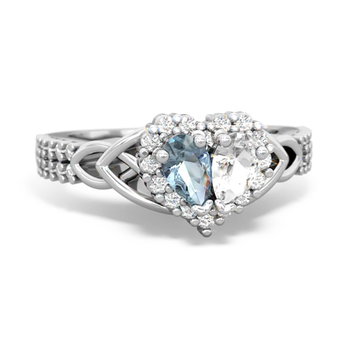 aquamarine-white topaz keepsake engagement ring