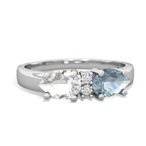 aquamarine-white topaz timeless ring