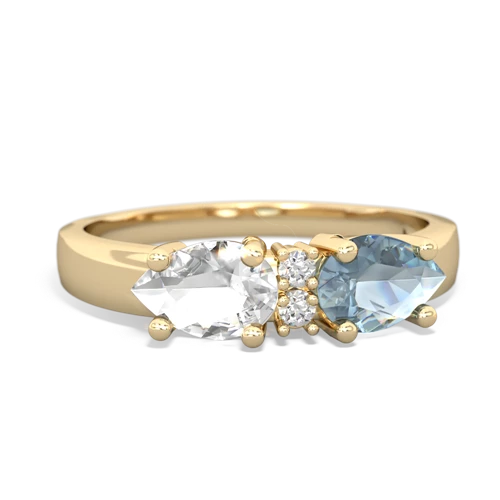 aquamarine-white topaz timeless ring