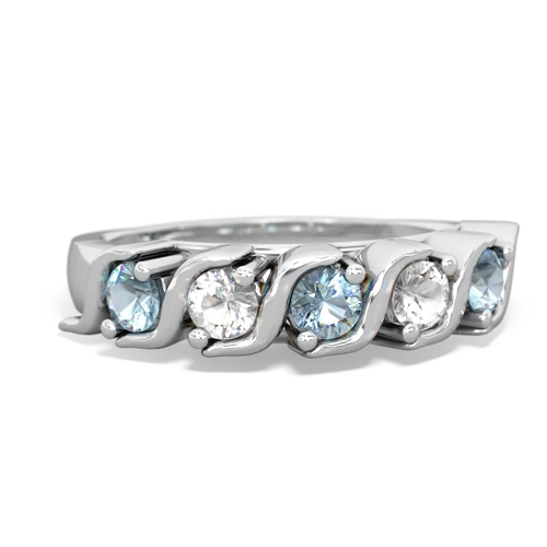 aquamarine-white topaz timeless ring