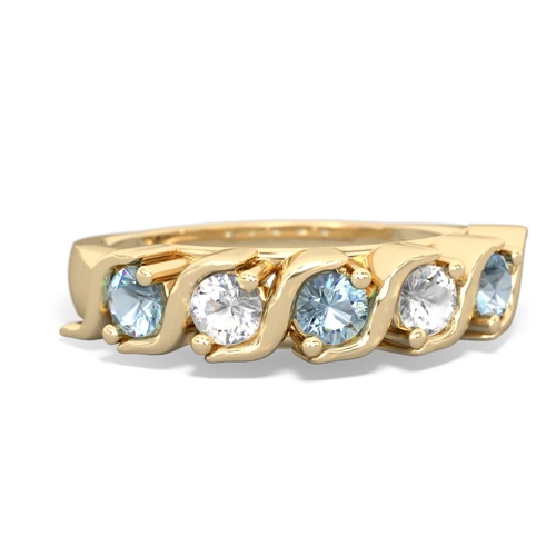 aquamarine-white topaz timeless ring