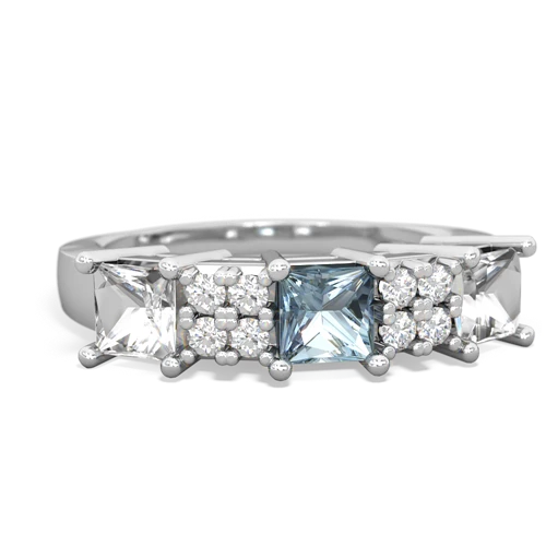 aquamarine-white topaz timeless ring