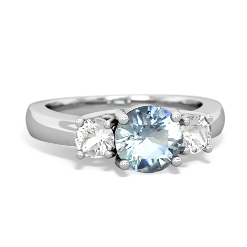 aquamarine-white topaz timeless ring