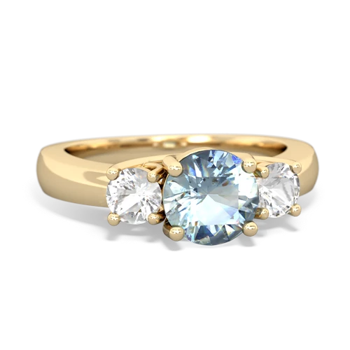 aquamarine-white topaz timeless ring