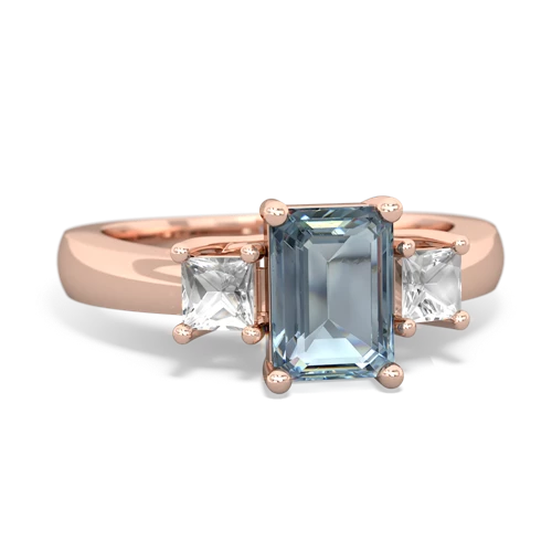 aquamarine-white topaz timeless ring