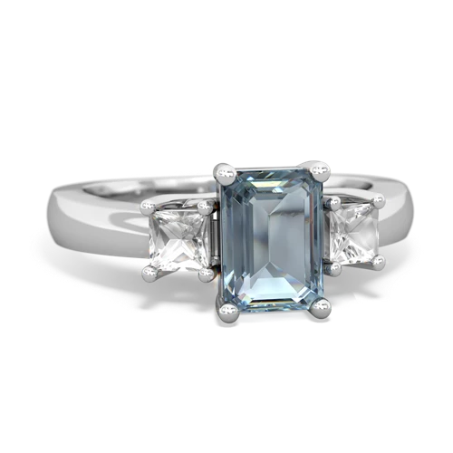 aquamarine-white topaz timeless ring