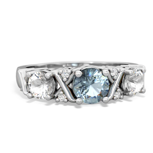 aquamarine-white topaz timeless ring