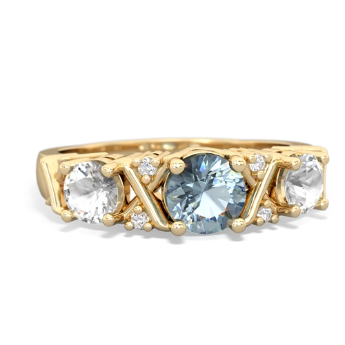 aquamarine-white topaz timeless ring