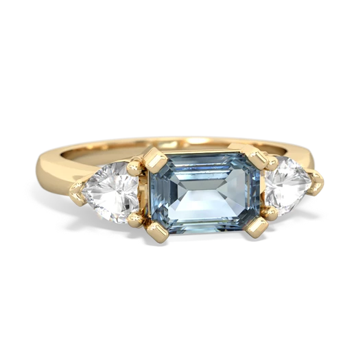 aquamarine-white topaz timeless ring