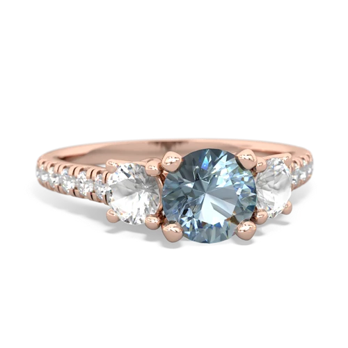 aquamarine-white topaz trellis pave ring