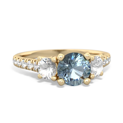 aquamarine-white topaz trellis pave ring