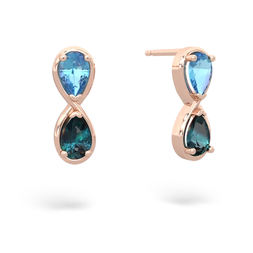 blue topaz-alexandrite infinity earrings