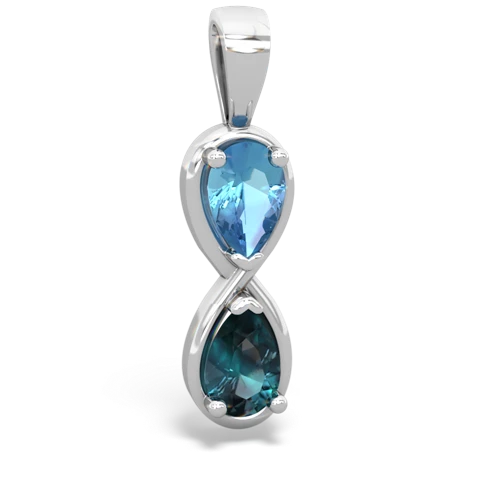 blue topaz-alexandrite infinity pendant