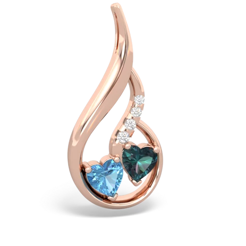 blue topaz-alexandrite keepsake swirl pendant