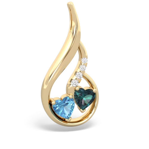 blue topaz-alexandrite keepsake swirl pendant