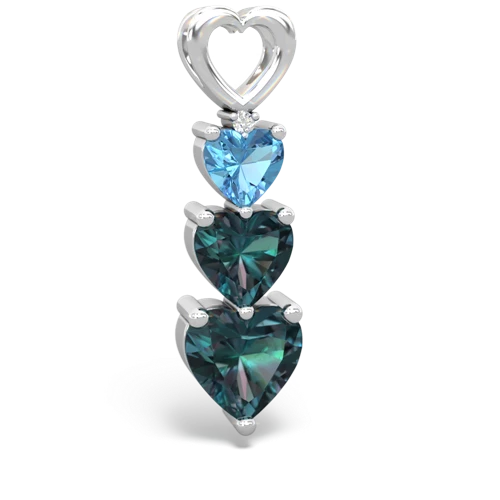 blue topaz-alexandrite three stone pendant
