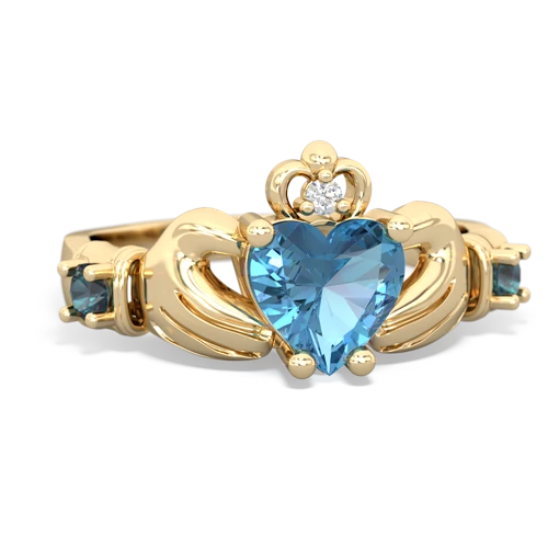 blue topaz-alexandrite claddagh ring