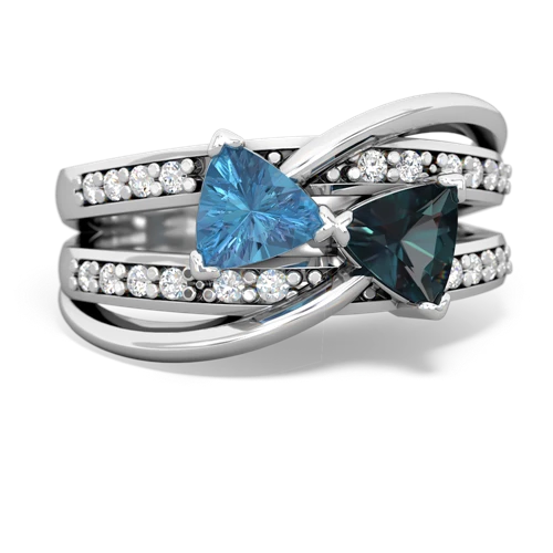 blue topaz-alexandrite couture ring