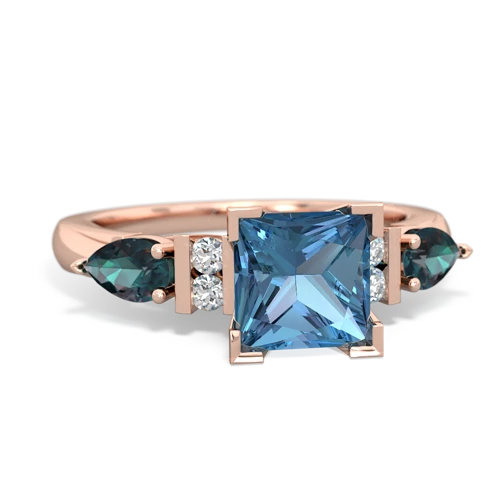 blue topaz-alexandrite engagement ring