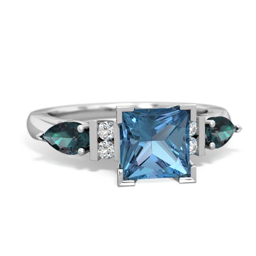 blue topaz-alexandrite engagement ring