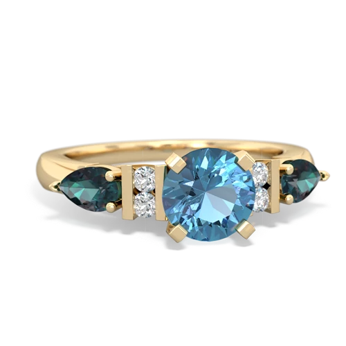 blue topaz-alexandrite engagement ring