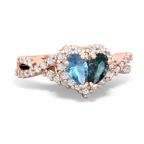 blue topaz-alexandrite engagement ring