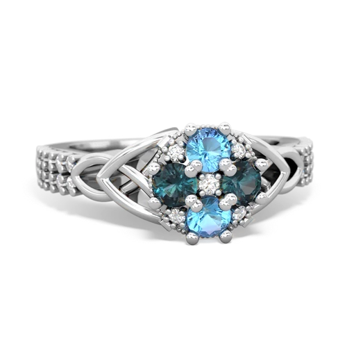 blue topaz-alexandrite engagement ring