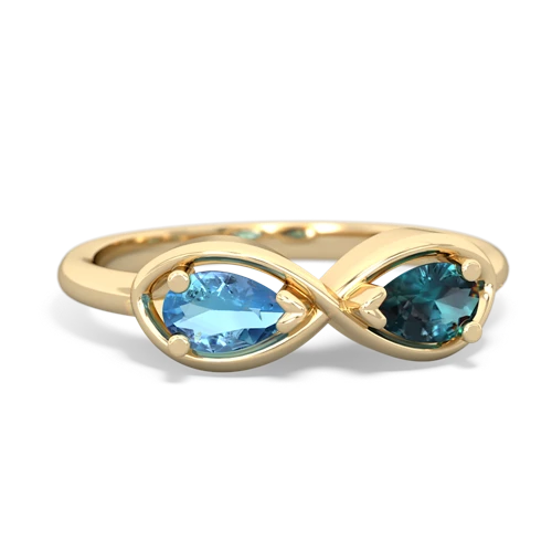 blue topaz-alexandrite infinity ring