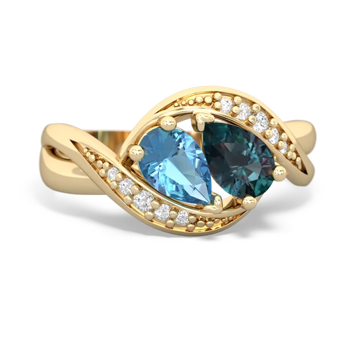 Blue Topaz Genuine Swiss Blue Topaz with Lab Created Alexandrite Summer Winds ring Ring
